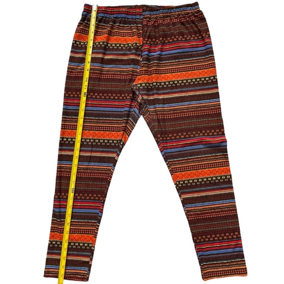 No Boundaries size Xl red orange yellow blue brown striped leggings - Picture 11 of 13